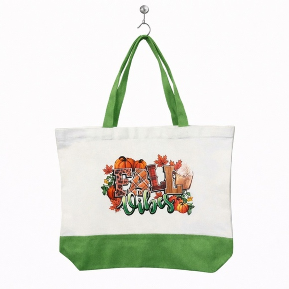 “Fall Vibes” Canvas Tote Bag - Fall/Autumn Design